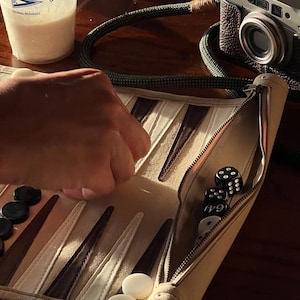 beige backgammon set