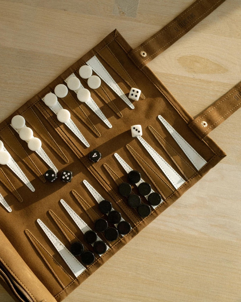 beige backgammon set