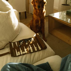 beige backgammon set