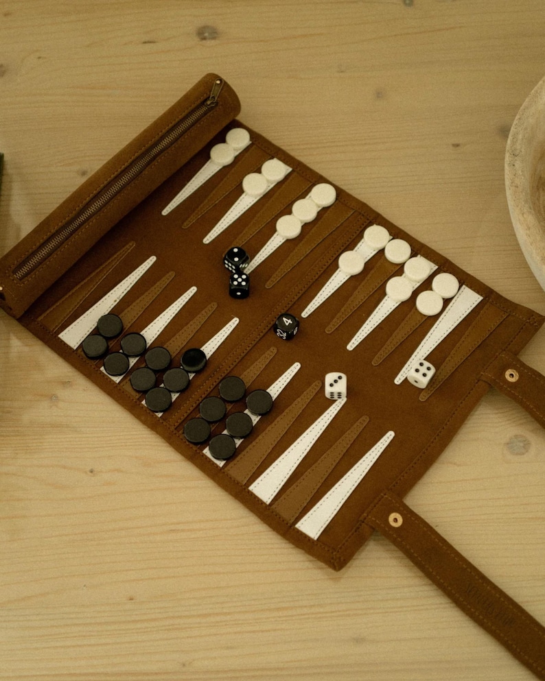 beige backgammon set
