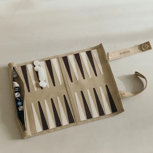 beige backgammon set