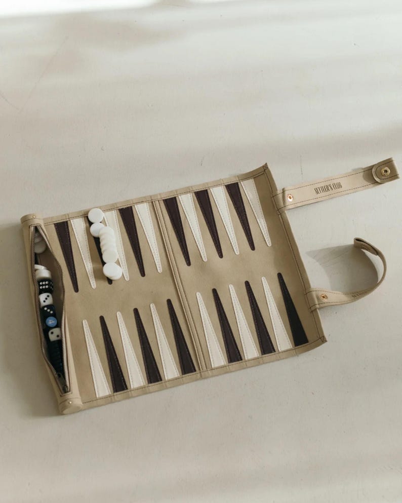 beige backgammon set