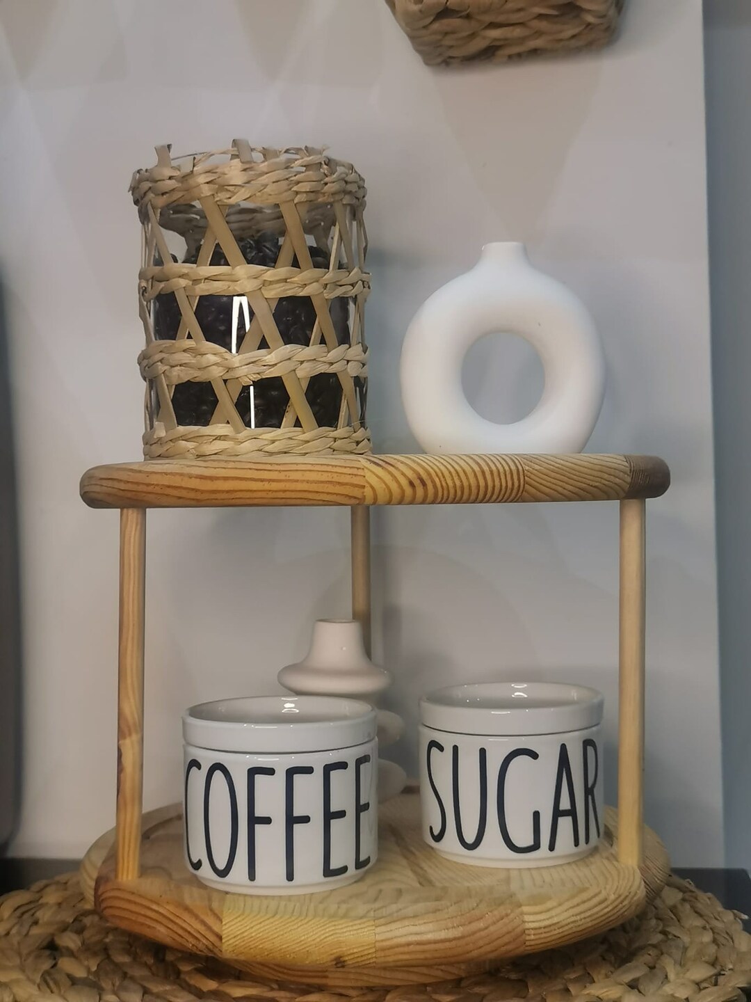 Wood Stand Wooden Organizer Mug Riser Rustic Stand - Etsy