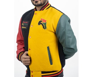 Historically Black CU Jacket | Varsity Letterman Black Pride Jacket | Varsity Multicolor Jacket