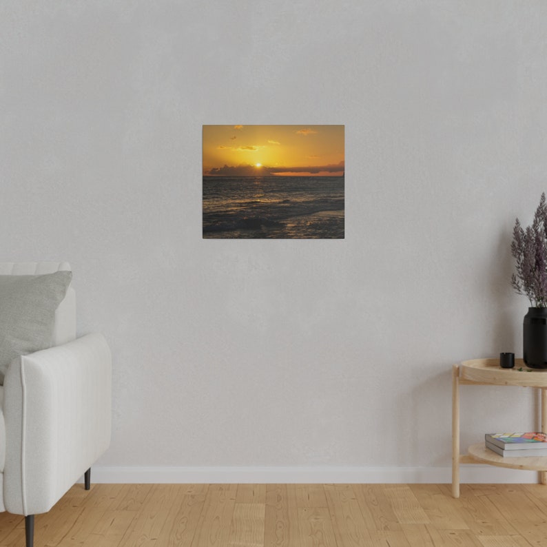 Unique Canvas Wall Art, Sunset, Beach, Ocean, Anniversary Gift