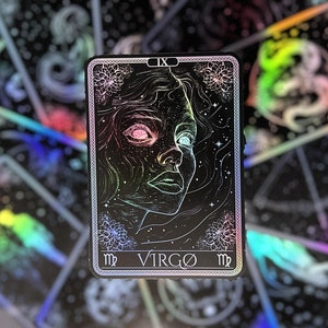 Tarot Card | Holographic Sticker | Zodiac Sticker | Astrology, Custom Decal, Waterproof and Dishwasher Safe