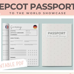 PRINTABLE PDF - EPCOT World Showcase Passport - Eat and Drink Around the World