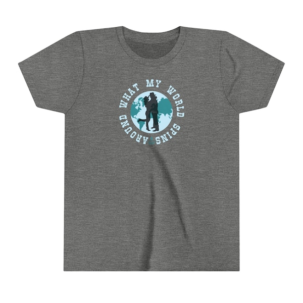 Jordan Davis Inspired Youth Short Sleeve Tees, What My World Spins Around, Country Music Kids