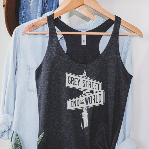 DMB Inspired Grey Street Women's Tri-Blend Racerback Tank, Dave Matthews Band Inspired Corner of Grey Street and The End of the World