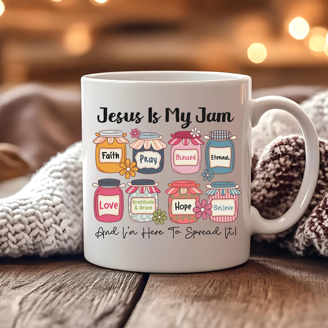 Jesus is My Jam Mug, Funny Christian Coffee Cup, Faith Scripture Mug ...
