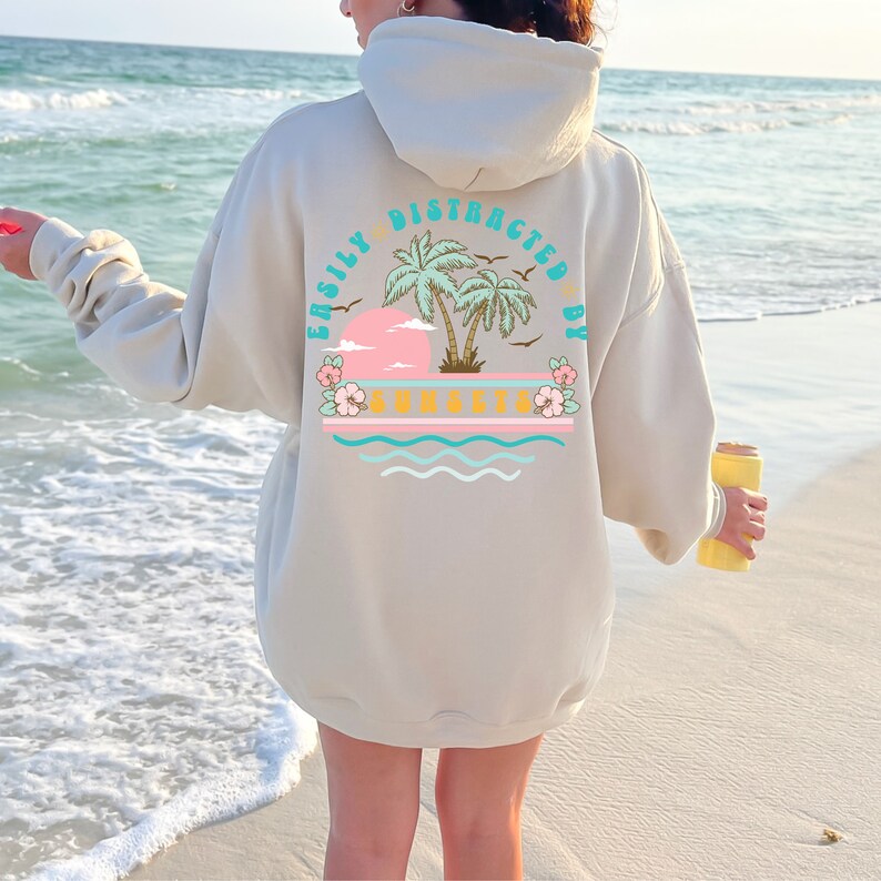 Sunset Sweatshirt Beach Yellow