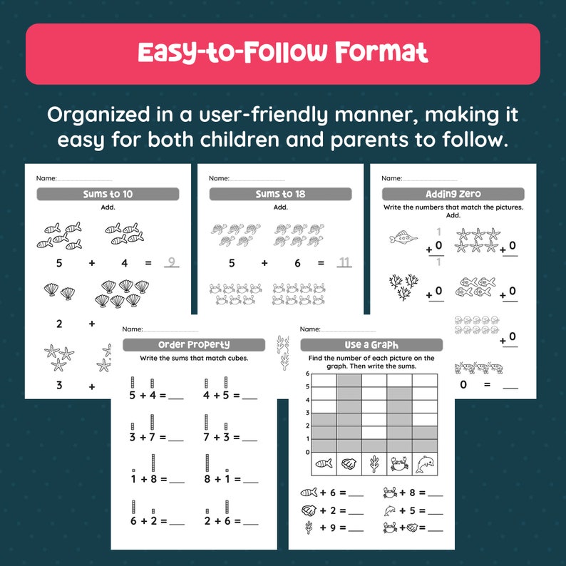 Mathematics Addition Printable Workbook for 2nd Grades Activity Book