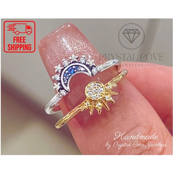 Celestial Sun & Moon Ring Set