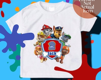 Patrol Kids Birthday T-shirt With Name and Age, Birthday shirt, Celebrate party