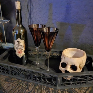 Coffin Serving Tray: Handmade Goth Decor with Spider Web Sides