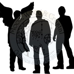Supernatural Decal: Sam, Dean, Castiel Silhouette - Hunter Car Laptop Sticker