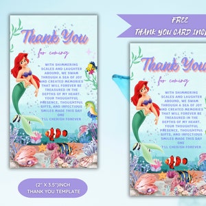 Editable Digital Princess Ariel Birthday Invitation , Mermaid Birthday ...