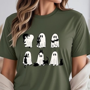 Ghost Cats Halloween Shirt,Cat Lovers Shirt,Halloween Cat Shirt,Spooky Season,Cat Lover Gift,Halloween Gift,Black Cat Shirt,Ghost Cat Shirt