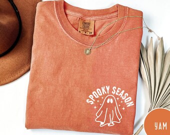 Comfort Colors Spooky Season Shirt,Spooky Shirt,Halloween Shirt, Ghost Shirt,Cute Scary,Autumn Shirt,Halloween Gift,Halloween Sweatshirt
