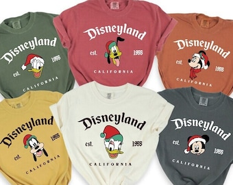 Comfort Colors Disneyland Christmas Shirt: Mickey and Friends Vintage Tee