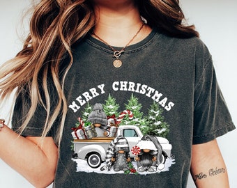 Comfort Colors Merry Christmas Gnomes Shirt: Sublimation Print