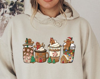 Gingerbread Coffee Christmas Hoodie - Holiday Sweatshirt