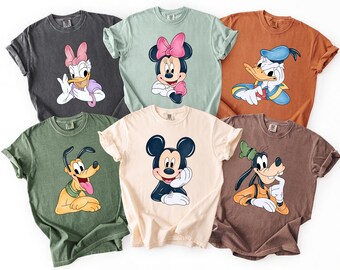 Comfort Colors Watercolor Mickey and Friends Shirt,Disneyland,Disney Trip,Disneyland Family Matching,Disney Family Vacation,Vintage Disney