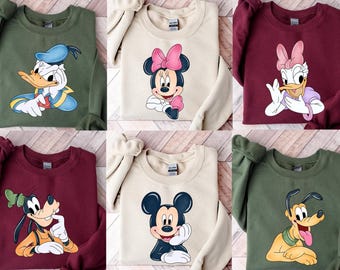 Watercolor Mickey and Friends Sweatshirt,Disneyland Sweatshirt,Disney Sweater,Disney Trip,Disneyland Family Matching,Disney Family Vacation