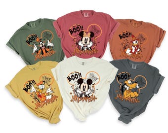 Comfort Colors Vintage Disney Mickey and Friends Characters Halloween Shirt,Disney Halloween Shirt,Disneyland Halloween,Halloween Disney Tee