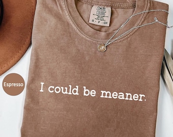 Comfort Colors Sarcastic Shirt: I Could Be Meaner - Funny Humor