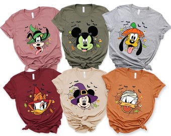 Vintage Disney Mickey and Friends Characters Halloween Shirt,Disney Halloween Shirt,Disneyland Halloween Shirt,Halloween Disney Shirt