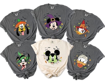 Comfort Colors Vintage Disney Mickey and Friends Characters Halloween Shirt,Disney Halloween Shirt,Disneyland Halloween,Halloween Disney Tee