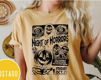 Comfort Colors Halloween Horror Nights Shirt: Horror Movie Party