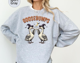 Funny Goose Bumps Halloween Sweatshirt: Silly Goose Shirt