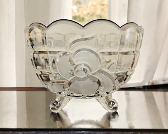 Vintage Rose Glass Bowl/Snack Dish, Circa 1990s