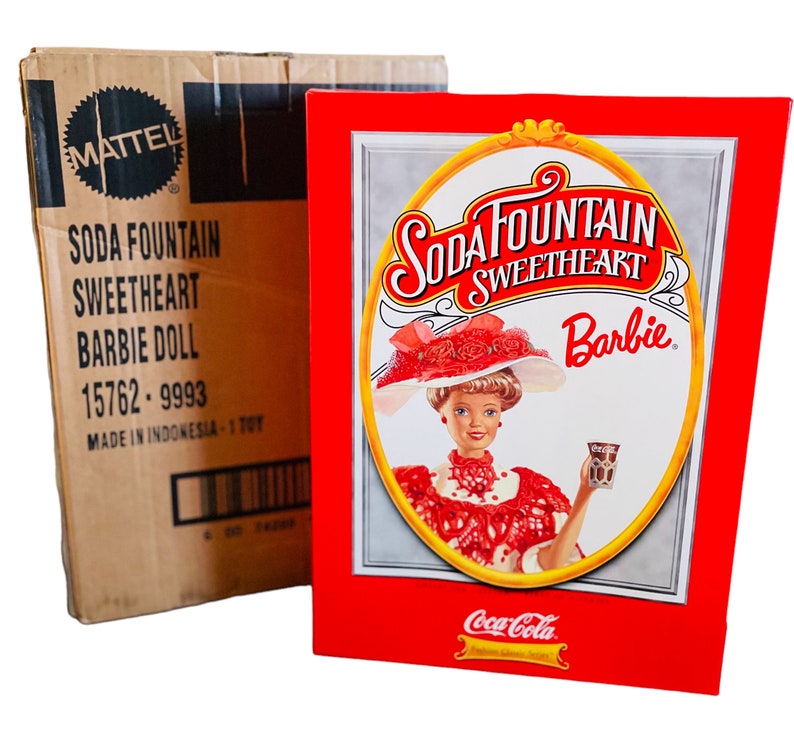 Barbie-soda Fountain Sweetheart Barbie Doll With Original Shipper Box & Packing Slip 15762, Coca