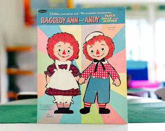 Whitman Raggedy Ann and Andy Paper Dolls and Clothes Book, 1966
