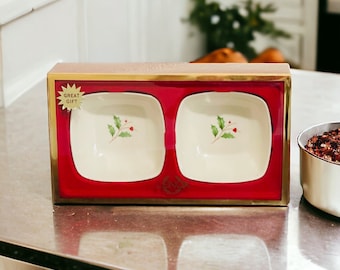 Lenox Holiday Dipping Bowls, Set of 2, Circa 1989