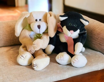 Boyds Bears & Friends-Baby Boyds Beanie Cat and Dog, 1998