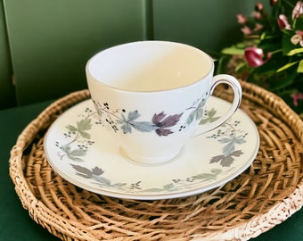 Royal Doulton Burgundy Demitasse Teacup & Saucer, Circa 1959-1981