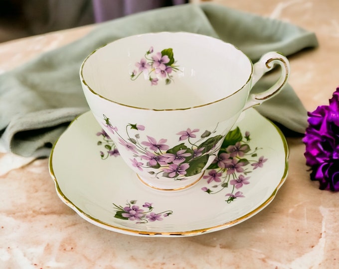 Featured listing image: Regency English Bone China Teacup and Saucer, Circa 1950-1960