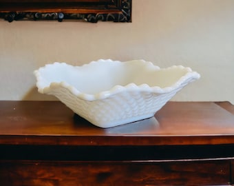 Fenton Milk Glass Bowl, Circa 1955