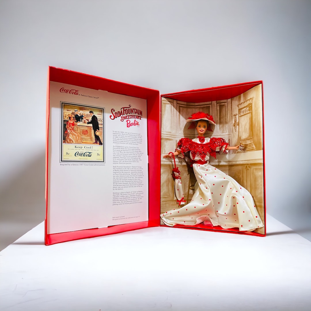 Barbie-soda Fountain Sweetheart Barbie Doll With Original Shipper Box & Packing Slip 15762, Coca