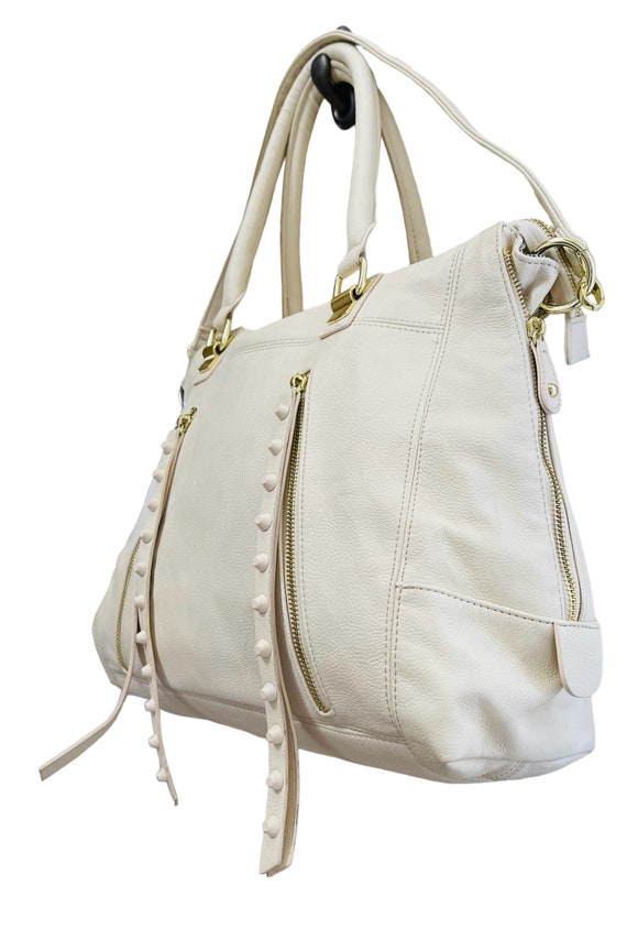 Steve Madden Satchel Shoulder Tote Bag, Cream - image 3