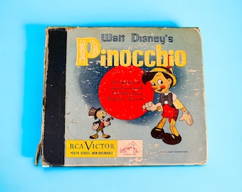 Walt Disney's Pinocchio RCA Victor 78 RPM Records, Orginal Soundtrack Recording, Set of 3, 1940