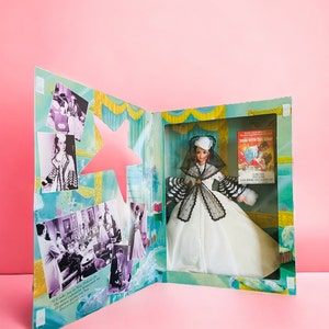 Barbie as Scarlett O&#39;Hara, White & Black Dress, Hollywood Legends Collection #13254 With Original Shipper Box, Mattel 1994