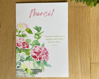 Carte de vœux aquarelle "Merci"