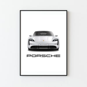 PORSCHE TAYCAN POSTER Prints Wallpaper Wall Art for Kids Boys Room Decor Children Home Office Art Nursery Decor College Dorm