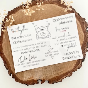 Randlose RUB ON UV Sticker - filigrane verschiedene Sprüche | Motive | Raysin | Klötzchen | randlos | Hochzeit | Liebe
