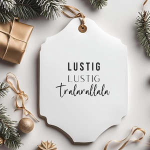 Stempel lustig lustig tralarallala // Holzstempel Geschenkanhänger // Geschenkstempel // Weihnachten